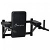 Soozier Wall Mounted Dip Station Multi-function Power Tower Set Home Gym Pull Up Bar Chin Up Exercise Bar Knee Raise Triceps Leg Dipping Raise Rack Black