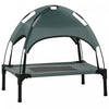 Pawhut Elevated Dog Bed With Canopy, Portable Raised Dog Cot For S Sized Dogs, Indoor & Outdoor, 25\" X 18\" X 24\", Grey