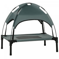 Pawhut Elevated Dog Bed With Canopy, Portable Raised Dog Cot For S Sized Dogs, Indoor & Outdoor, 25