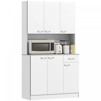 HOMCOM Modern Freestanding Kitchen Buffet with Hutch Pantry Hutch