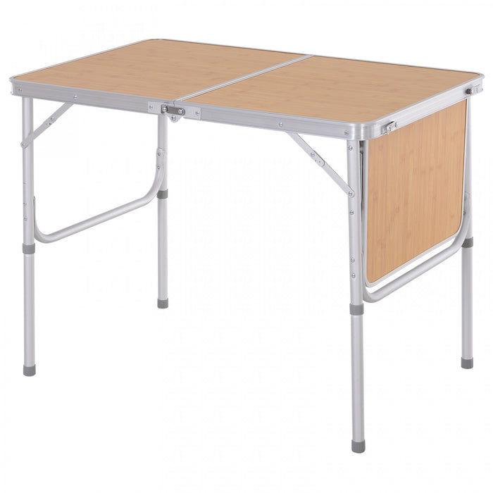 Outsunny 3ft Picnic Table with Slide Shelf Portable Aluminum Folding Table