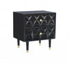 Geo 2-Drawer Textured Nightstand - Black|Table de nuit Geo texturée à 2 tiroirs - noire