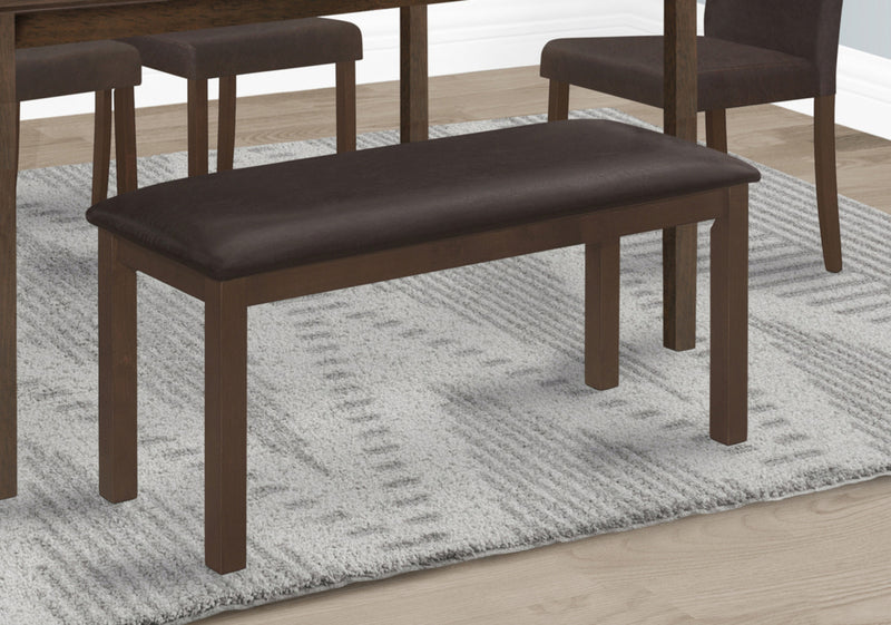 Bench Rectangular Wood Upholstered Dining Room Kitchen Entryway Brown Transitional