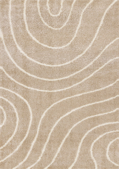 Fairmont Taupe Cream Curved Lines Rug, 7'10" x 10'6" Indoor Area Rug | Tapis Fairmont aux lignes courbes creme taupe, 7'10'' x 10'6''
