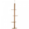 Pawhut 90\"- 102\" Floor To Ceiling Cat Tree, 3 Tier Cat Tower Tall Cat Tree Pet Activity Center For Indoor Use, Light Brown