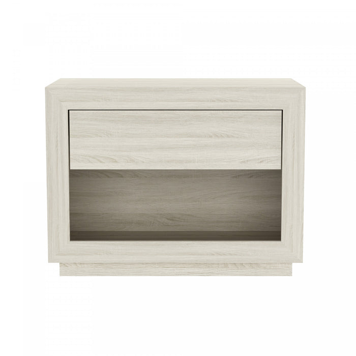 Soren Contemporary 32\" Nightstand in Whitewashed Oak (1-Drawer)