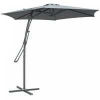 Outsunny 10' Cantilever Patio Umbrella Offset Parasol With Base, Dark Grey