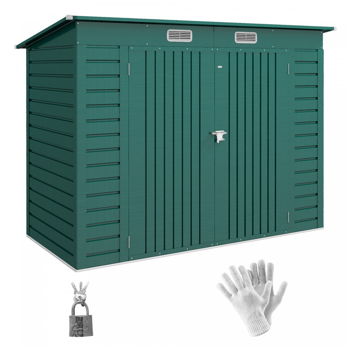 Outsunny 8 X 4ft Metal Garden Storage Shed With 2 Vents, Green