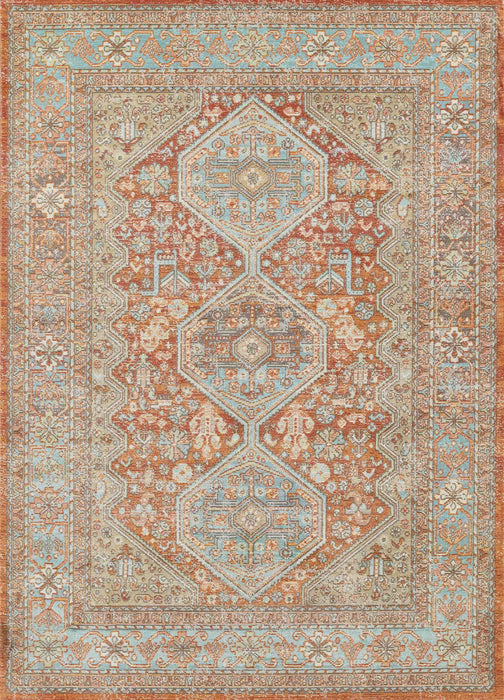 Alicia Traditional 6'7\" x 9'6\" Area Rug in Brown Indoor Area Rug