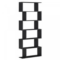 HOMCOM 6 Tier Bookshelf Storage Display Unit Organizer Room Divider Wood Black