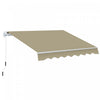 8'x7' Manual Retractable Sun Shade Patio Awning Canopy Shelter, Khaki|Auvent De Patio Retractable Manuel Resistant A L'eau Et Retractable De 8 Pi X 7 Pi Outsunny Abri Auv