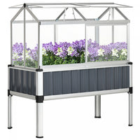 Outsunny Raised Garden Bed W/ Plastic Greenhouse, 45