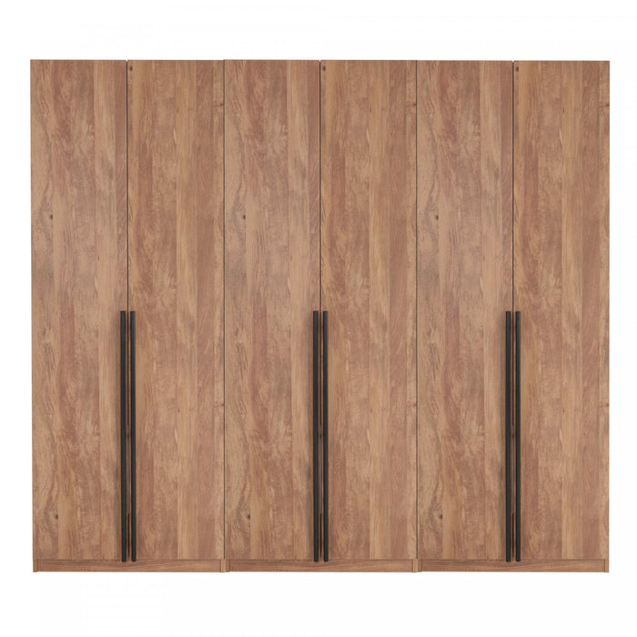 Lee Modern 3-Piece Wardrobe Closet in Golden Brown Armoire