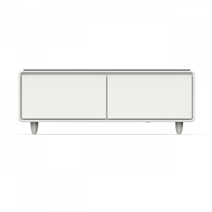 Forno Evoluto Tavolo 51\" White Smart Coffee Table – Dual Refrigerator Drawers-FCTFR7006-51WHT