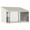 Outsunny 10' X 13' Wall Mounted Pergola Gazebo With Curtains And Nettings