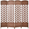 Homcom 4-panel Woven Wicker Room Divider 6ft|Homcom Separateur De Piece En Osier Tisse A 4 Panneaux 6ft