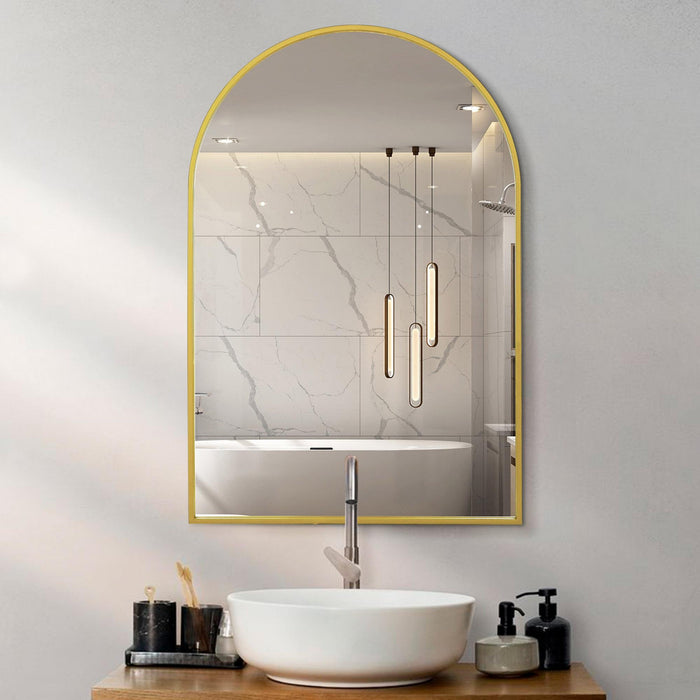 Arcus 24\" X 36\" Hand Crafted Architectural Mirror - Gold