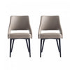 Tremont Modern Vegan Leather Metal Dining Chair in Taupe - Set of 2