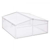 Outsunny Aluminium Cold Frame Greenhouse Garden Portable Raised Planter With Openable Top For Indoor