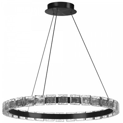 Dainolite Camila Chandelier 28w LED Matte Black With Crystal Glass Lamp|Lustre Camila de Dainolite avec fini noir mat, cristal et ampoule à DEL de 28 W