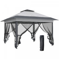 Outsunny 12' X 12' Foldable Pop-up Party Tent Instant Canopy Sun Shade Gazebo Shelter Steel Frame Ox