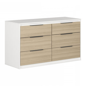 Hourra 6-Drawer Dresser - Soft Elm White