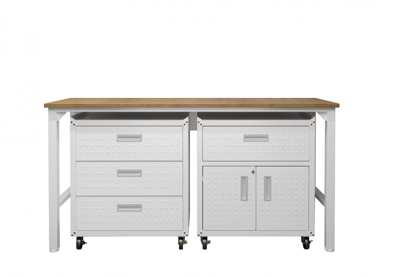 Fortress Modern 3-Piece Garage Set in White Garage Storage