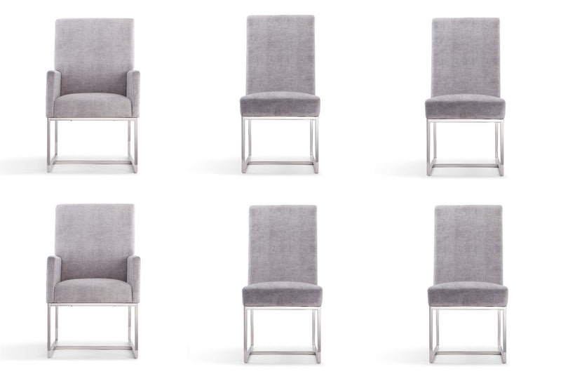 Element Modern 6-Piece Dining Chair Set in Gray