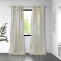 Habitat Bolton Linen Light Filtering Dual Header Curtain Panel - 52 x 84