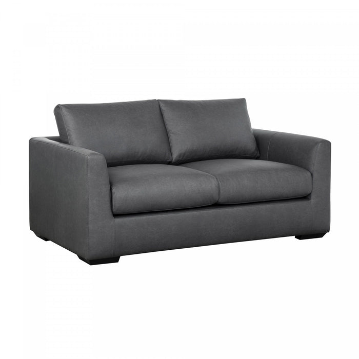 Cleo Contemporary Upholstered Loveseat in Pewter