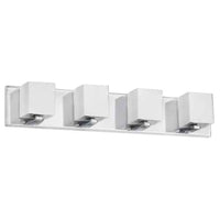 Dainolite Verona 4 Light Vanity Light Polished Chrome Finish White Glass Shade Lamp