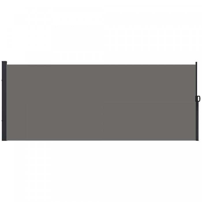 Outsunny 13' X 6' Retractable Side Awning, Garden Privacy Screen Divider, Full Cassette Windbreaker For Hot Tub, Balcony, Terrace, Pool, Dark Grey