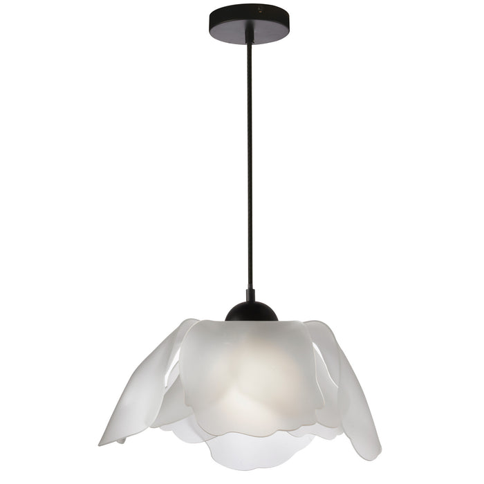 Dainolite Passion 1 Light Pendant Matte Black Frosted Acrylic Diffuser Lamp