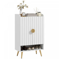HOMCOM Narrow Shoe Cabinet for Entryway Shoe Storage Cabinet with Storage