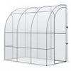Outsunny 7' X 4' X 7' Outdoor Lean-to Walk-in Garden Greenhouse With Roll-up Door Hot House For Plants Herbs Vegetables, White