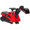 Aosom 3 In 1 Ride On Excavator Bulldozer Road Roller, No Power Pretend Play Construction With Music, For 18-48 Months, Red