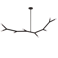 Dainolite Morgan 8 Light Horizontal Pendant Matte Black Finish Lamp