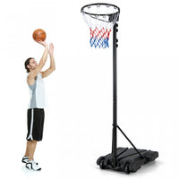 Costway 8.5-10ft Adjustable Basketball Hoop Goal With Fillable Base Wheel Shooting Practice