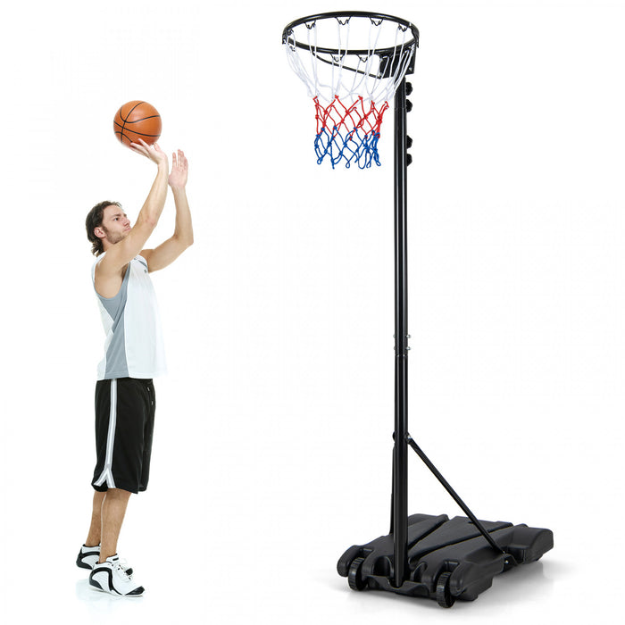 Costway 8.5-10ft Adjustable Basketball Hoop Goal With Fillable Base Wheel Shooting Practice
