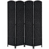 Homcom Double Hinged Woven Wicker Room Divider And Privacy Screens