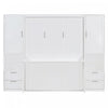 Joyce Closet Queen Murphy Bed With Drawers And Shelves - White