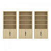 Rivington Modern 40\" Bookcase Cabinet in Natural Oak - Set of 3
