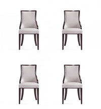 Grand Traditional Wood Upholstered Dining Chair in Light Gray - Set of 4 