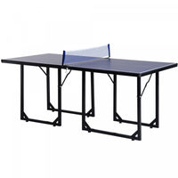 Soozier 6x3ft Compact Midsize Table Tennis Table Multi-use Family Ping-pong Table Free Standing Fold