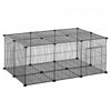 Pawhut Pet Playpen Small Animal Cage 22 Panels, Portable Metal Wire Fence With Door For Bunny Guinea Pig Chinchilla Hedgehog, Each Panel Size 13.8