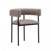 Onda Contemporary Vegan Leather Metal Dining Chair in Taupe