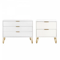 Dumbo Modern 2-Piece Dresser Set in White 