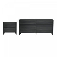 Linda Modern 2-Piece Dresser and Nightstand in Charcoal Gray 