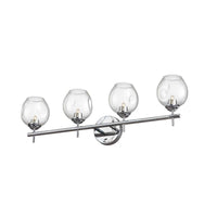 Dainolite Abii 4 Light Vanity Light Polished Chrome Finish Clear Glass Lamp
