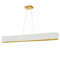 Dainolite Aubrey Horizontal Pendant 30w Oval Aged Brass Finish White/Gold Shade Lamp
